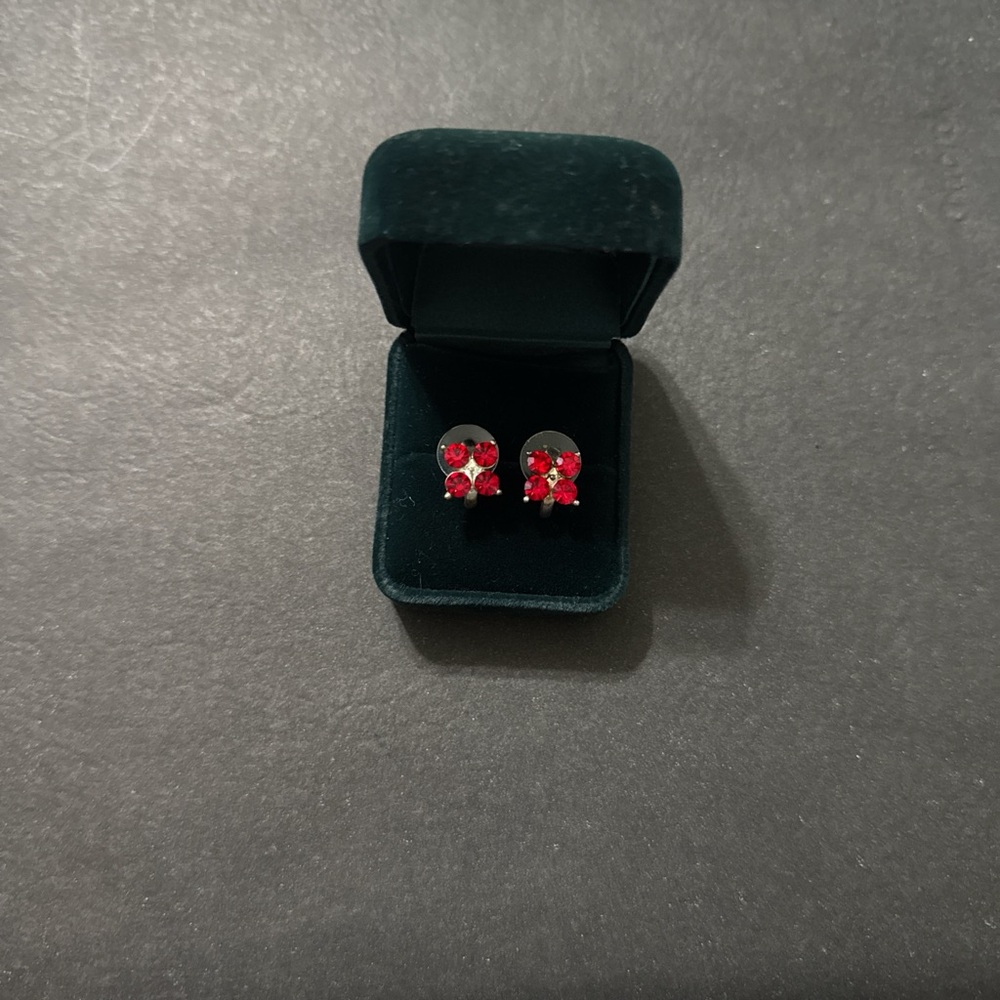 Elegant Red Gemstone Earrings